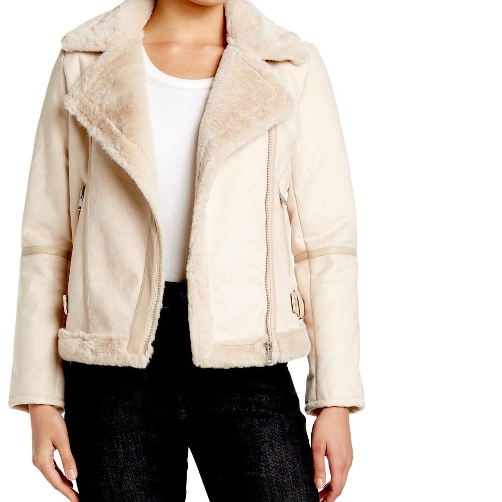 Faux fur/suede Moto Jacket